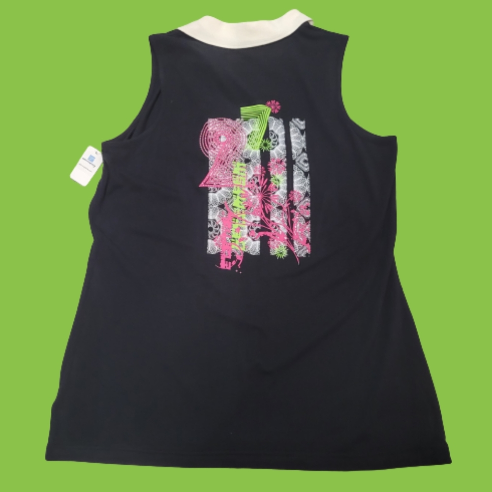 MXM 1X Sleeveless Collared Graphic Top - Picture 3 of 8